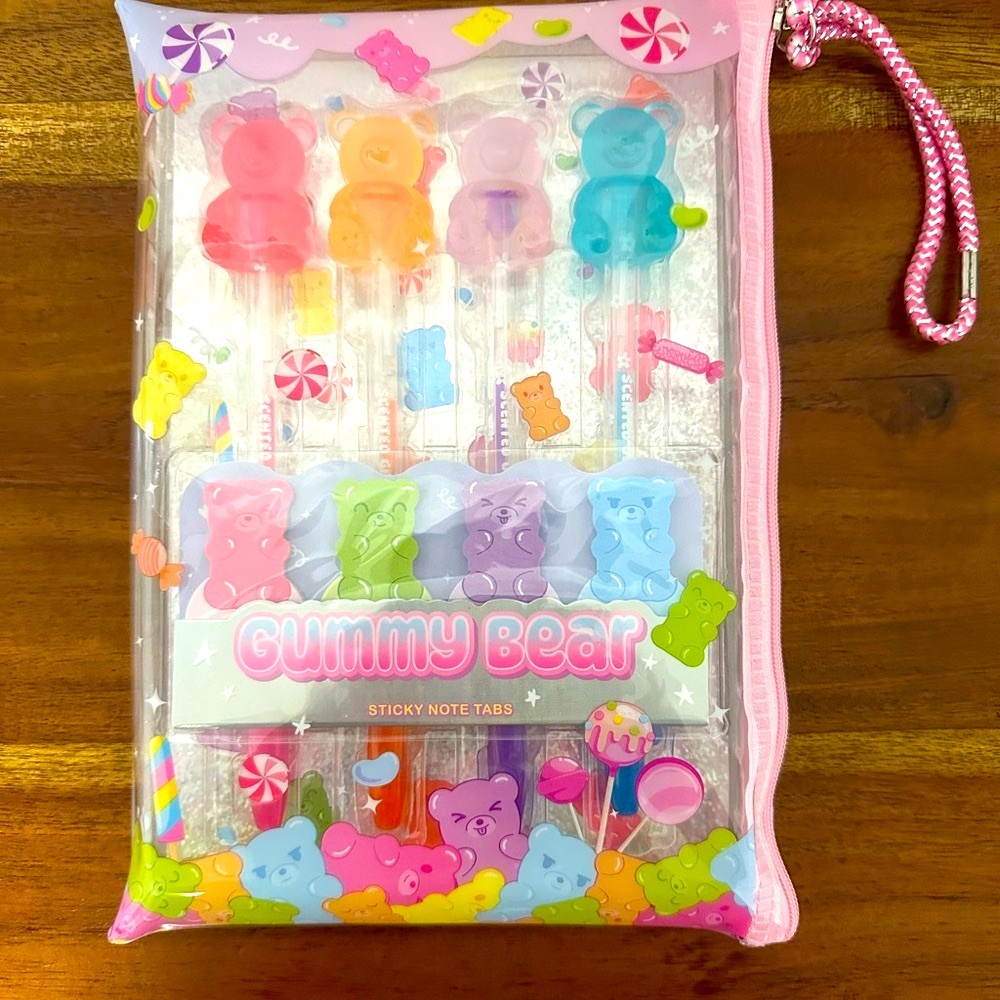 Hot Focus Gel Pentastic Bear Sticky Note Tabs & Gel Pen Set